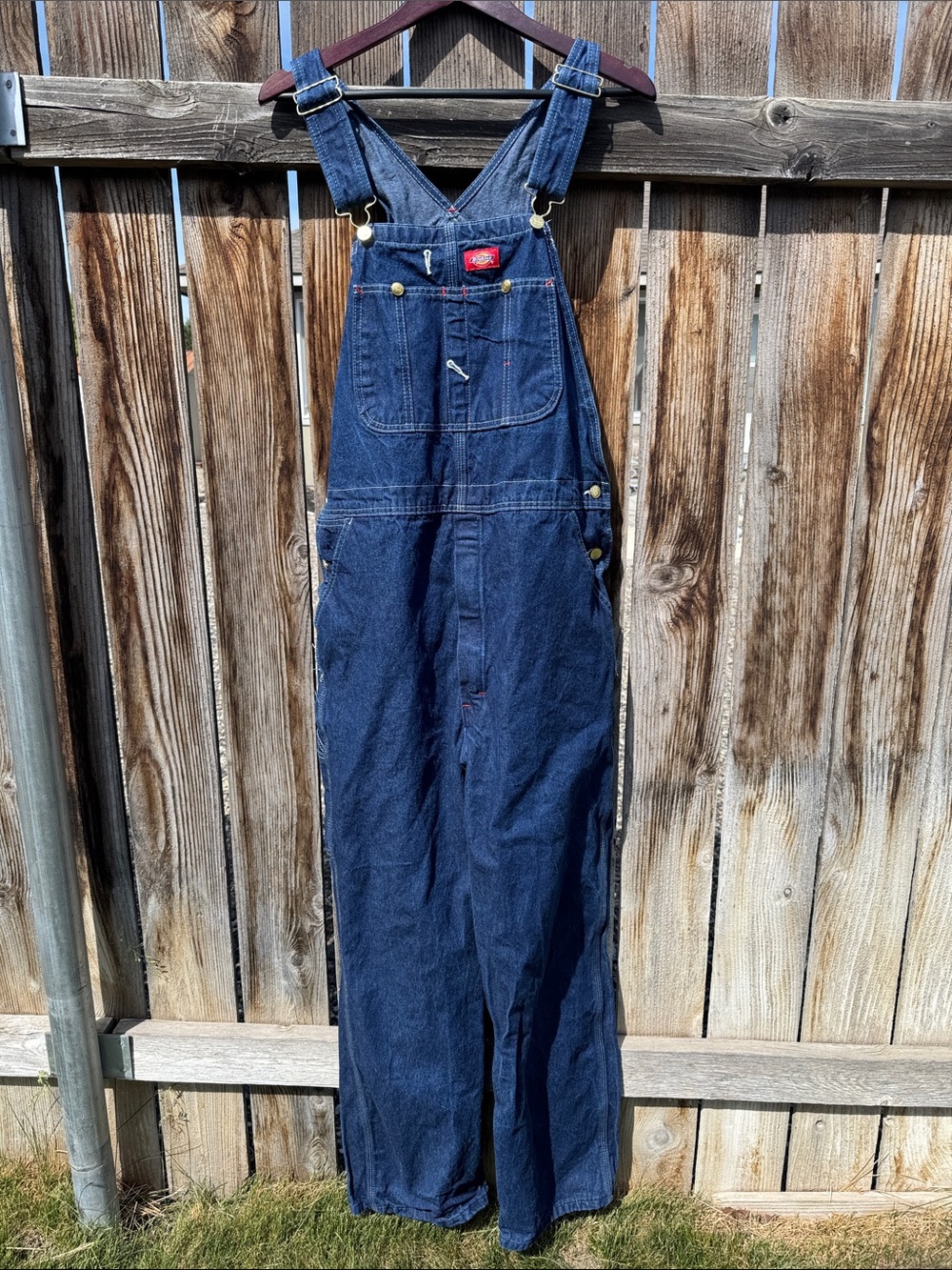 Dickies Dark Blue Relaxed Fit Denim Overalls